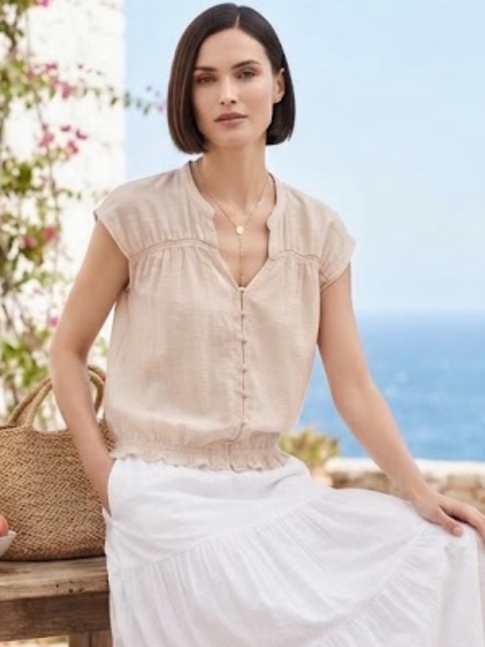 Vintage Ann Taylor Loft Cap Sleeve Blouse